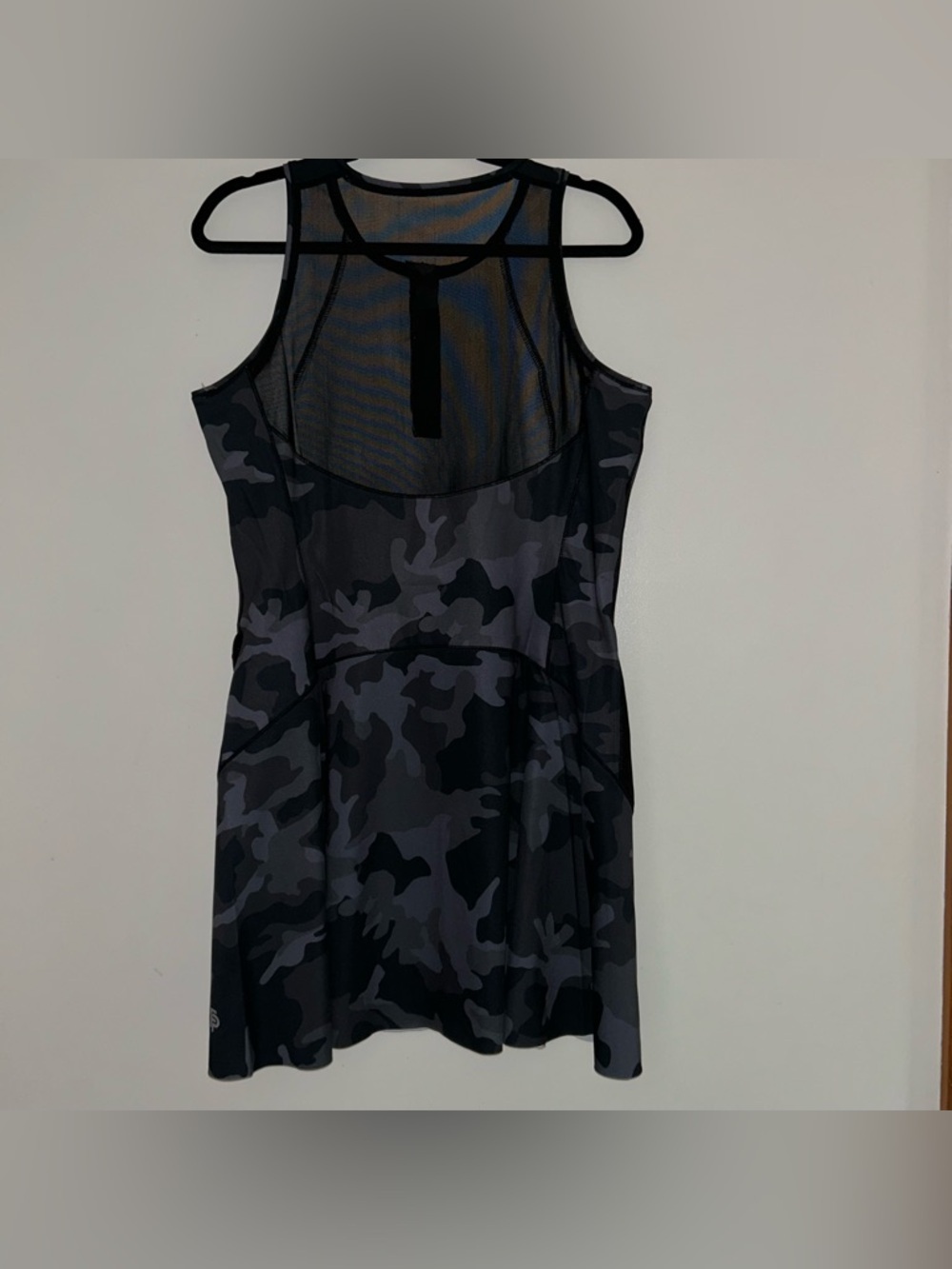 FLINT PARK Ace Tennis Dress Camo Black Mesh Mini Activewear Lightweight XL NEW - Picture 4 of 5